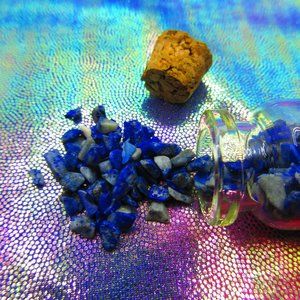Lapis Lazuli Gemstone Chips In A Bottle Embellishments Natural Semi Precious